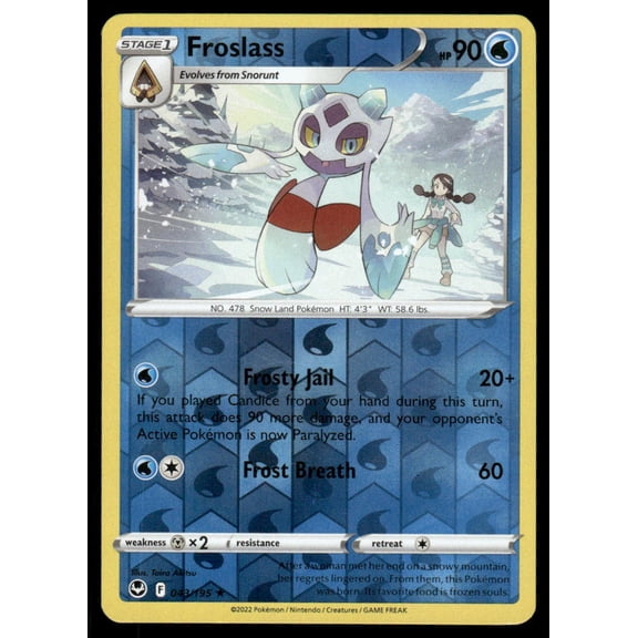 2022 Silver Tempest Froslass Reverse Holo Rare #43/195