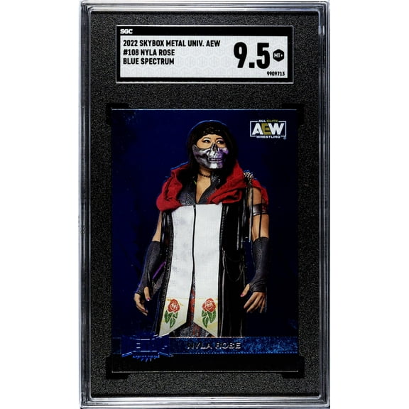 2022 Skybox Metal Universe Aew #108 Nyla Rose Blue Spectrum SGC 9.5