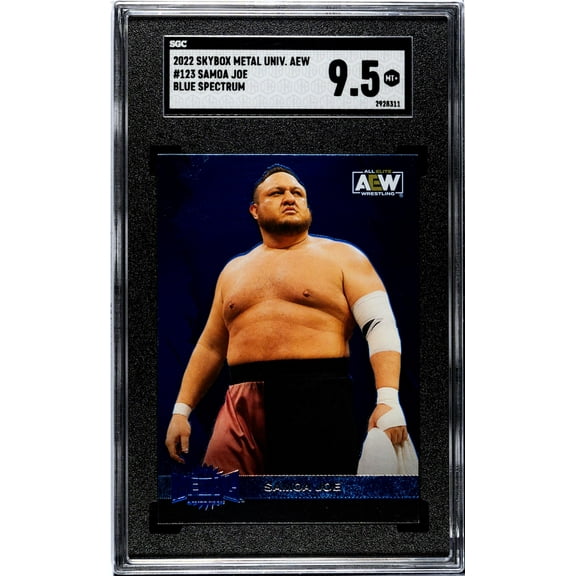2022 Skybox Metal Universe Aew #123 Samoa Joe Blue Spectrum SGC 9.5