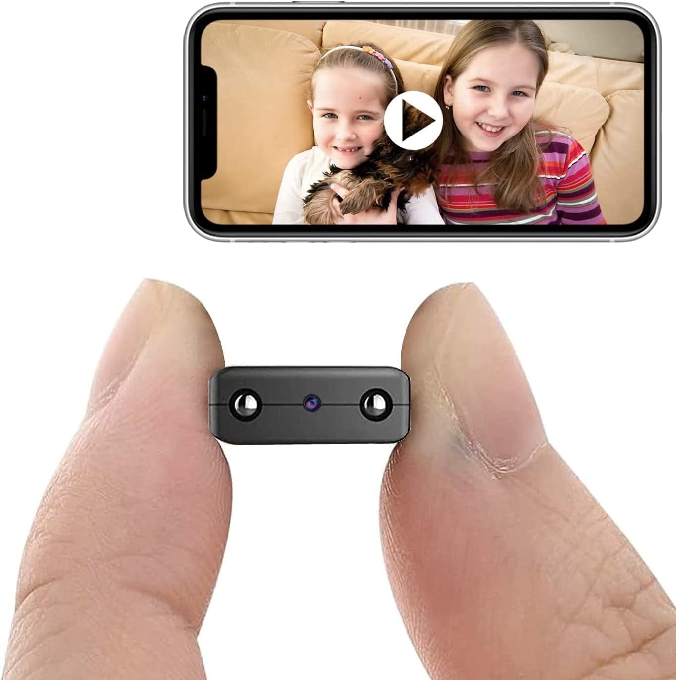 2022 Smallest Wireless Spy Camera,WiFi Spy IP Camera, HD1080P Wireless Security Camera,Portable Nanny Cam,Baby Monitor with Night Vision,AI Human Motion Detection,Remote Viewing for Security with APP