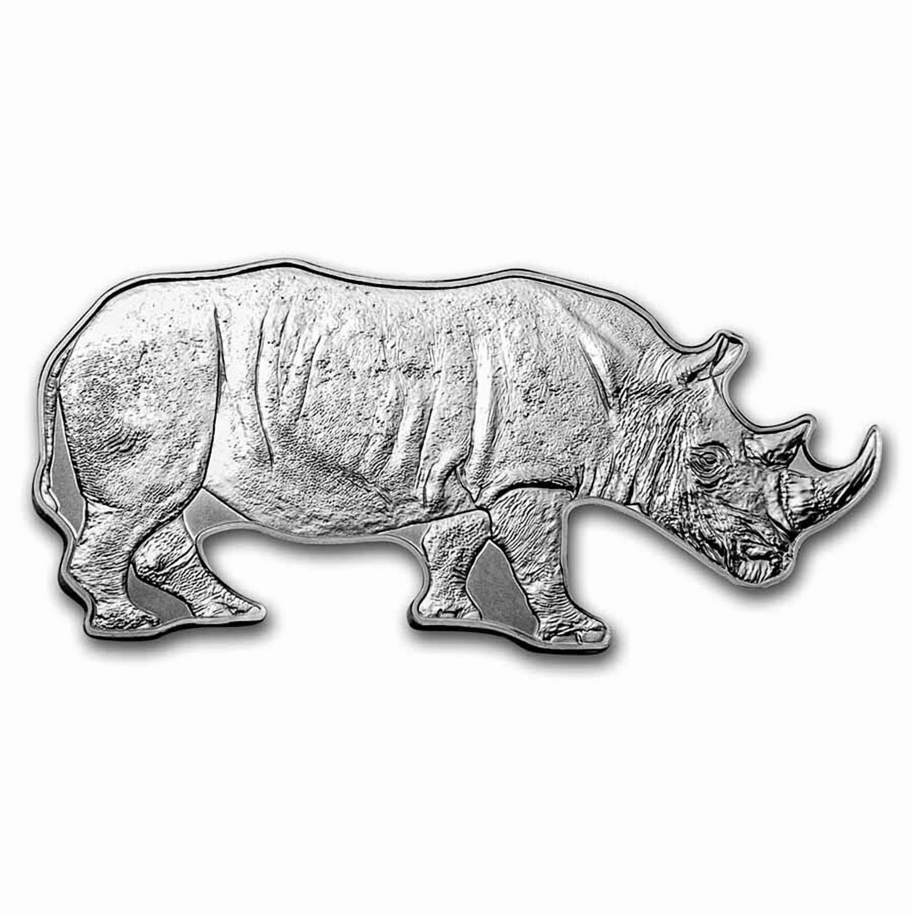 PAMP 2022 Solomon Islands SI 1 oz Silver $2 Animals of Africa: Black Rhino