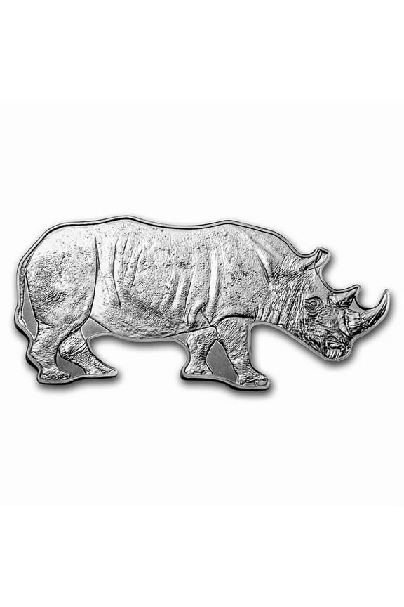2022 Solomon Islands SI 1 oz Silver $2 Animals of Africa: Black Rhino