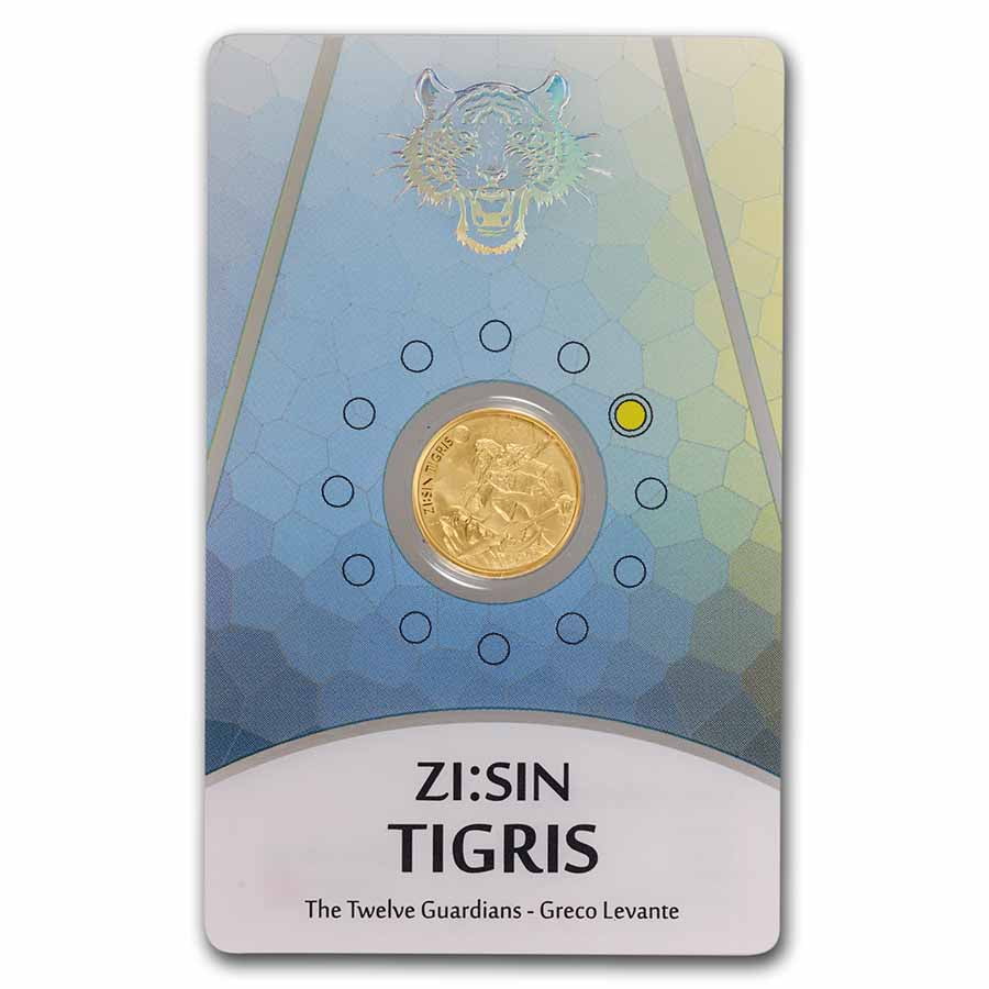 KOMSCO 2022 South Korea 1/10 oz Gold ZI:SIN Tigris BU (in Assay Card)