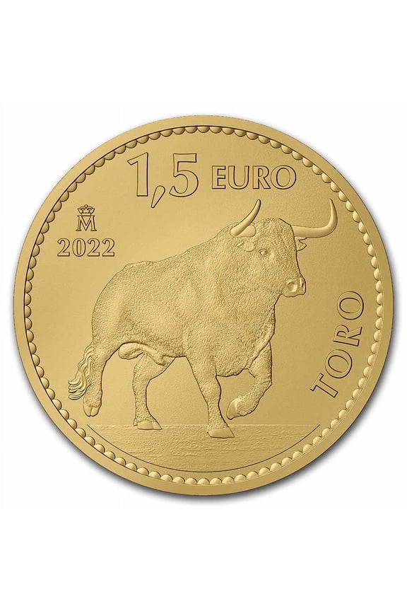 2022 Spain 1 oz Gold Reverse Proof Bull Doubloon