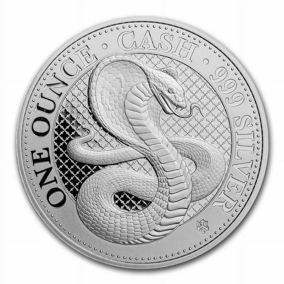 2022 St. Helena 1 oz Silver £1 Cash Series: Cobra