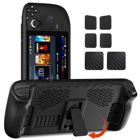 2022 Steam Deck Kickstand Protective Case, TPU Protector Cover with Stand Base, Trackpad and L4/L5/R4/R5 Buttons