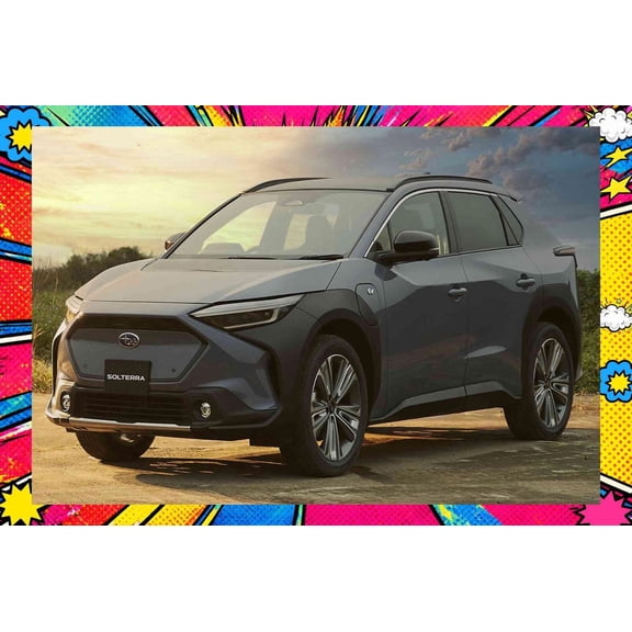 2022 Subaru Solterra JP Style A - Pop Art Edition | 24x36 Inch Laminated Poster | Vibrant Colors & Stunning Detail Wall Art