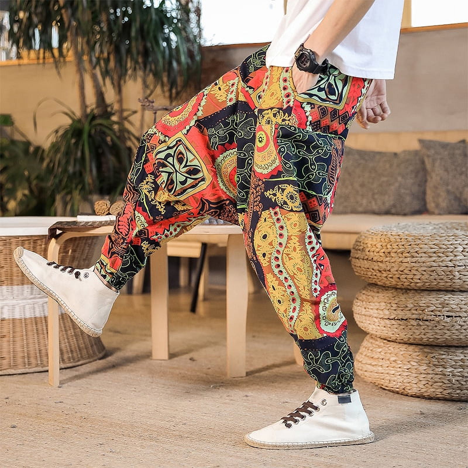 2022 Summer Mens Baggy Cross Pants Men Women Hip-hop Print Wide Leg ...