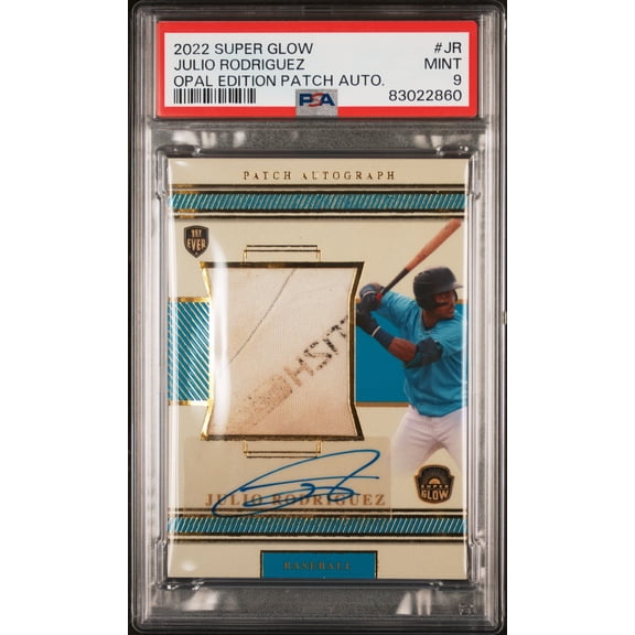 2022 Super Glow Opal Edition Patch Autographs Julio Rodriguez #JR /45 PSA 9