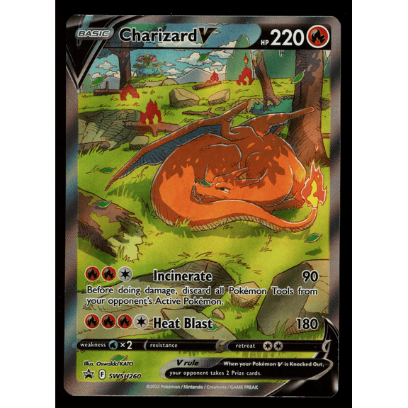 2022 Sword & Shield Charizard V Holo Black Star Promo FA #SWSH260 Pokmon Card