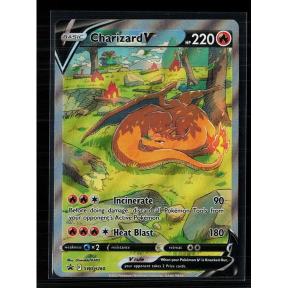 2022 Sword & Shield Charizard V Holo Black Star Promo FA #SWSH260 Pokemon Card