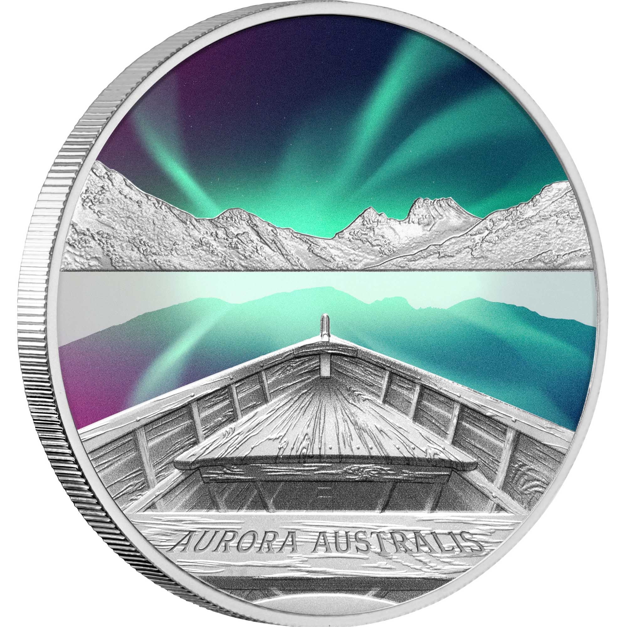 2022 The Perth Mint Aurora Australis Lights 1 oz Colorized Proof Silver Coin