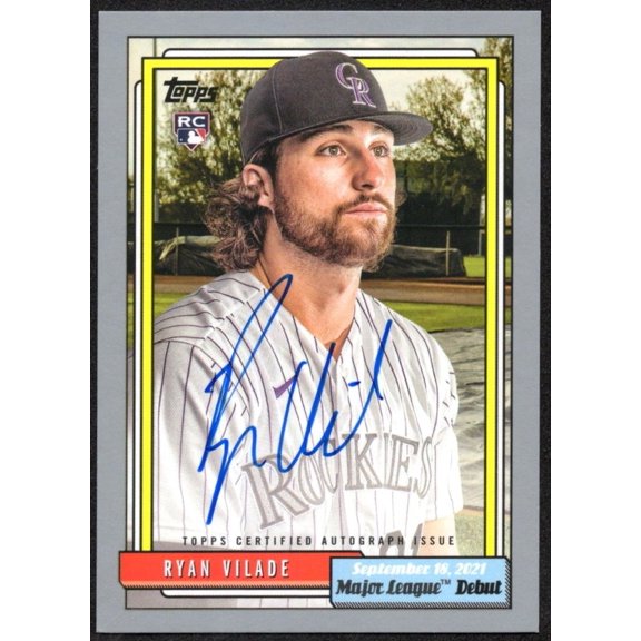 2022 Topps Archives Ryan Vilade Auto RC #72DB-RV /99 Colorado Rockies Baseball Card