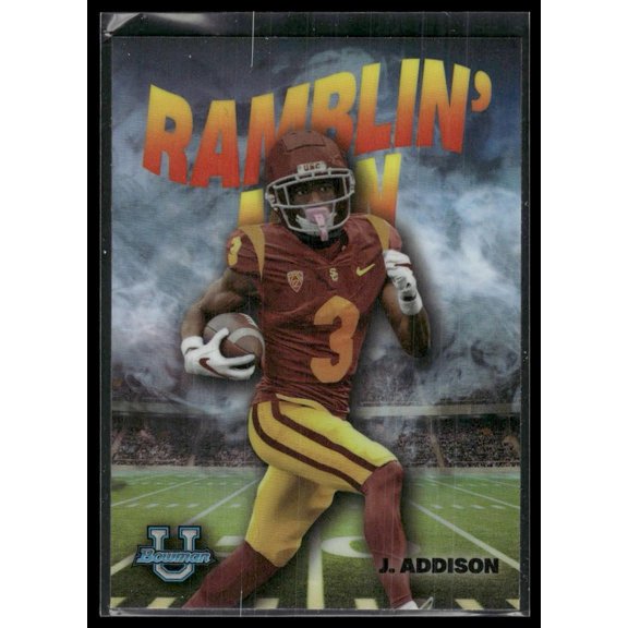 2022 Topps Bowman University Jordan Addison USC Trojans #RM-9 Football Card