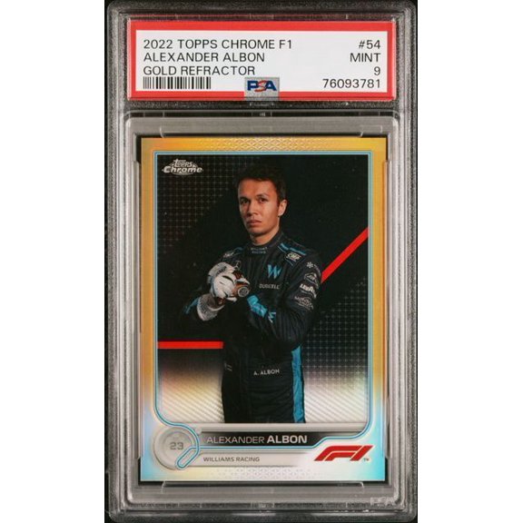 2022 Topps Chrome Formula 1 Alexander Albon #54 Gold Refractor PSA 9