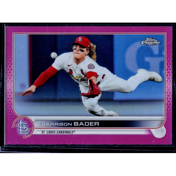 2022 Topps Chrome Harrison Bader St. Louis Cardinals #31 Pink Refractor Baseball Card