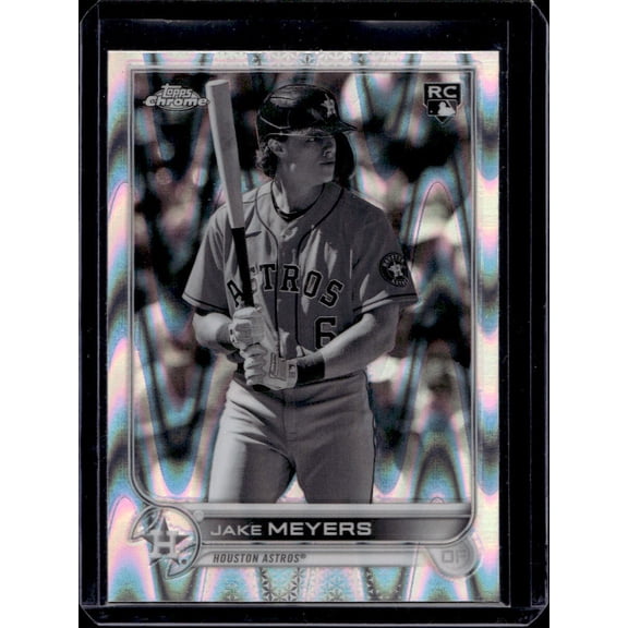 2022 Topps Chrome Sonic Jake Meyers Houston Astros RC #114 Black White RayWave Baseball Card