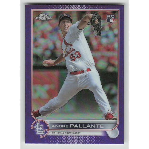 2022 Topps Chrome Update Andre Pallante St. Louis Cardinals RC #USC107 Purple Refractor Baseball Card