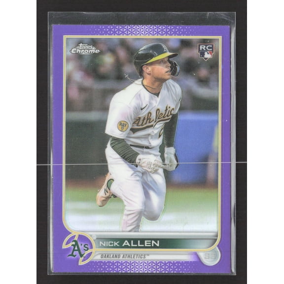 2022 Topps Chrome Update Nick Allen Oakland Athletics Purple Sonic RC #USC117 Baseball Card
