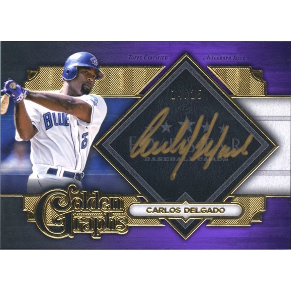 2022 Topps Five Star Golden Graphs Carlos Delgado #GG-CD Toronto Blue Jays MLB Autographed Baseball Trading Card