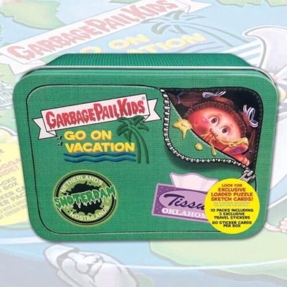 2022 Topps GPK Garbage Pail Kids Go On Vacation Factory Sealed GREEN Tin Blaster Box