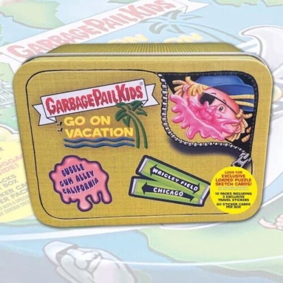 2022 Topps GPK Garbage Pail Kids Go On Vacation Factory Sealed YELLOW Tin Blaster Box