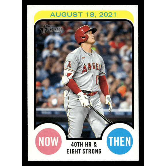 2022 Topps Heritage Now and Then Shohei Ohtani NAT-3 Baseball Trading Card Los Angeles Angels