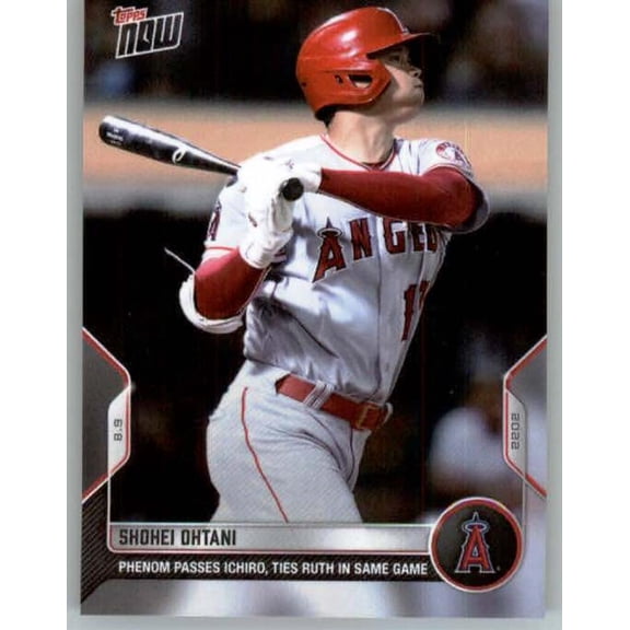 2022 Topps NOW #678 Shohei Ohtani (Passes Ichiro & Ties Babe Ruth) MLB Baseball Trading Card Los Angeles Angels