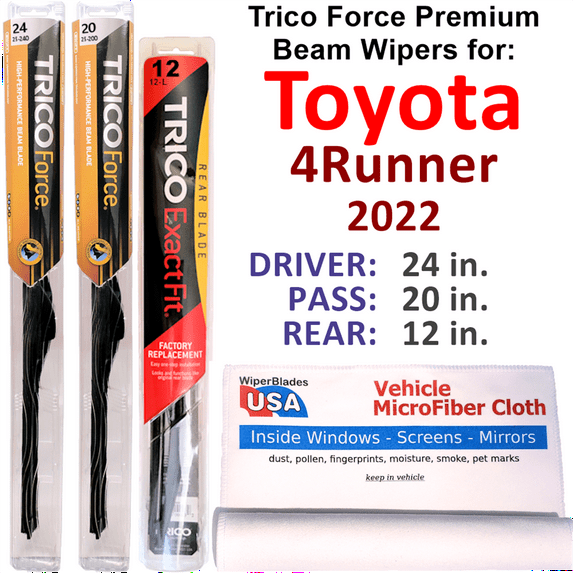2022 Toyota 4Runner Performance Beam Wipers (Set of 3) w/Rear Wiper