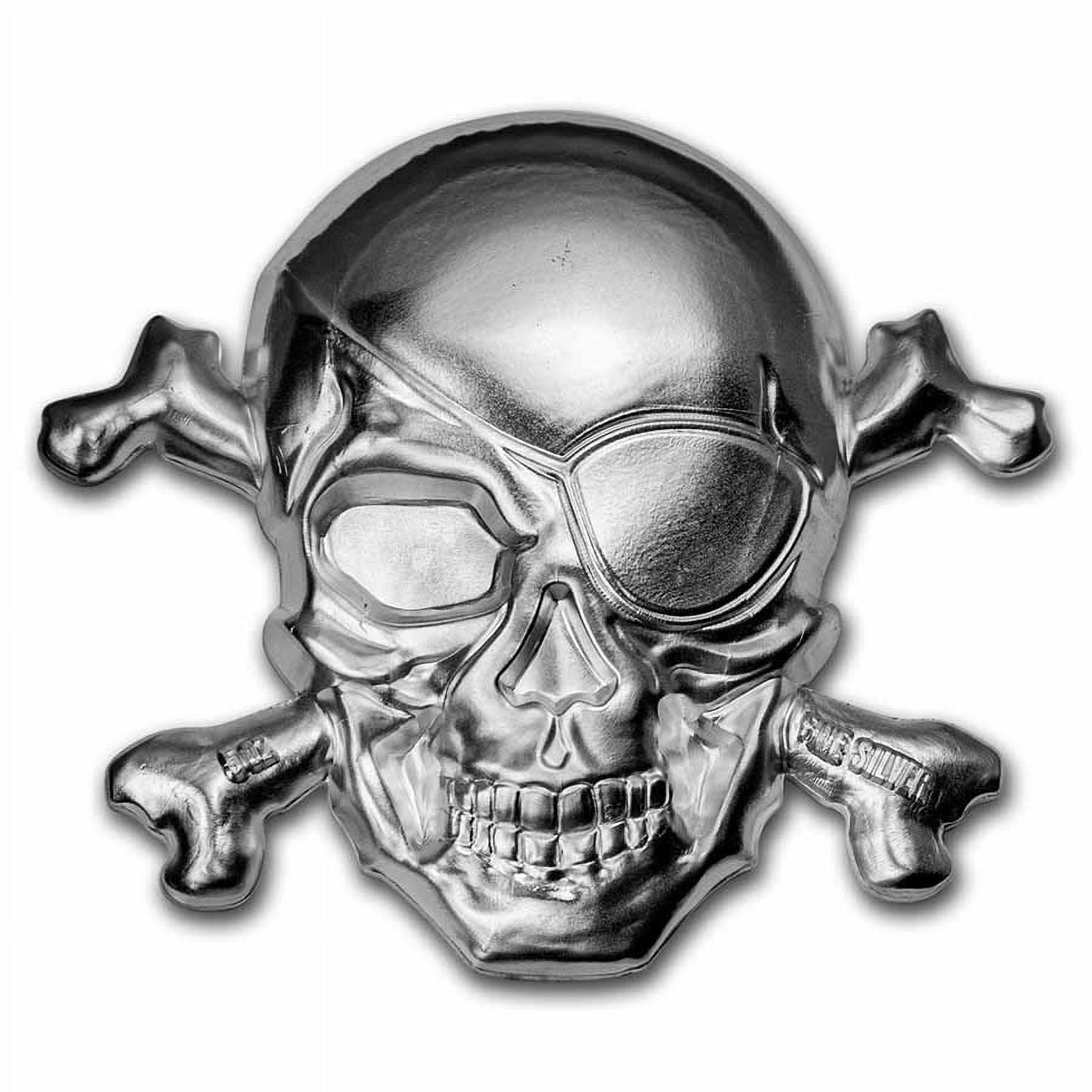 PAMP SUISSE 2022 Treasure Island Pirate Skull & Cross Bones 5 oz Silver Coin in Capsule