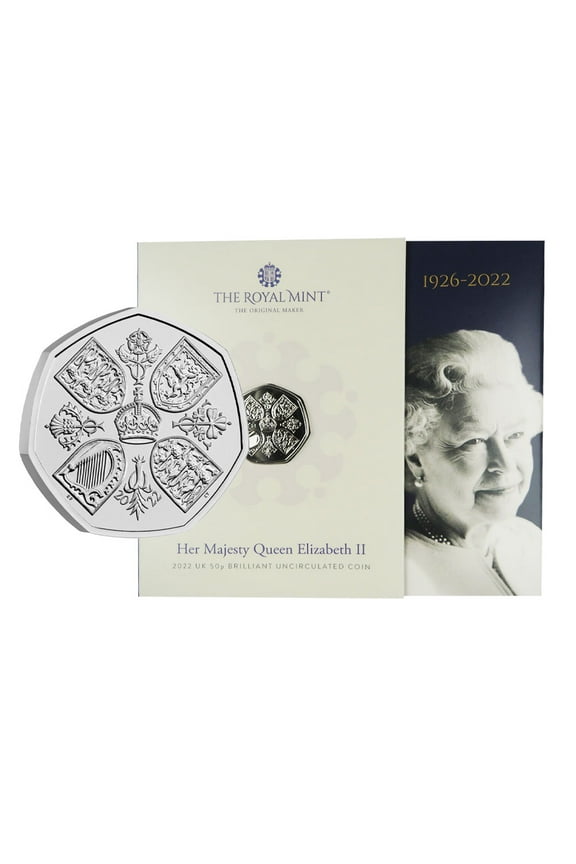 2022 U.K. 50p 8g CuNi Her Majesty Queen Elizabeth II Memorial Brilliant Uncirculated
