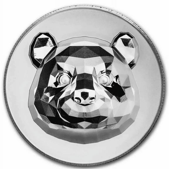 2022 Ultra High Reflief Low Poly 3D Panda 1 oz Silver Coin