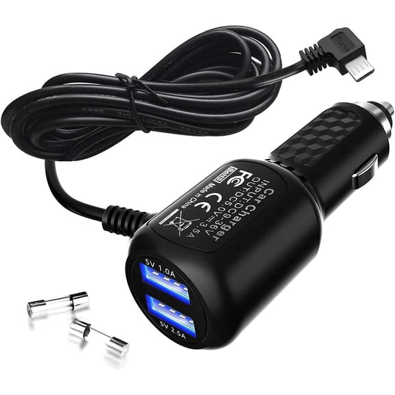 2022 Upgraded Micro USB Dash Cam Charger with Dual USB Port Compatible with Rexing, Byakov, AKASO,OldShark and Most Other Dash Cam 6.5ft