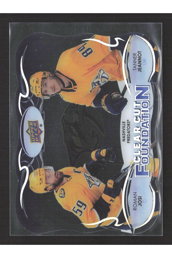2022 Upper Deck Series 1 Clear Cut Foundation CCF-JJ Tanner Jeannot Roman Josi Hockey Card