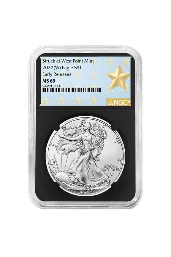 2022 (W) $1 American Silver Eagle NGC MS69 ER West Point Star Label Retro Core