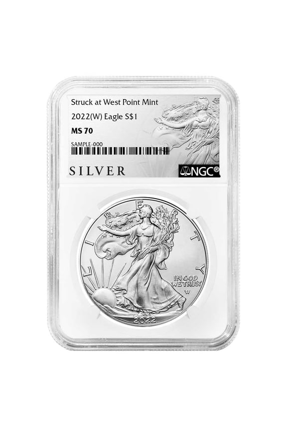 2022 (W) $1 American Silver Eagle NGC MS70 ALS Label