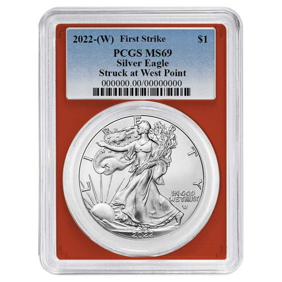 2022 (W) $1 American Silver Eagle PCGS MS69 FS Blue Label Red Frame