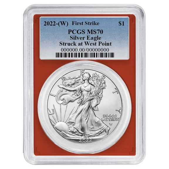 2022 (W) $1 American Silver Eagle PCGS MS70 FS Blue Label Red Frame