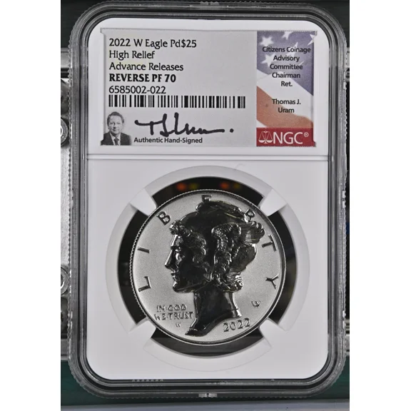 2022 W Bullion $25 Palladium Eagle NGC PF-70 High Relief Advance Releases Reverse Proof