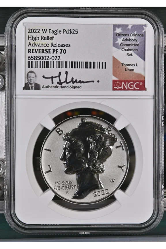 2022 W Bullion $25 Palladium Eagle NGC PF-70 High Relief Advance Releases Reverse Proof