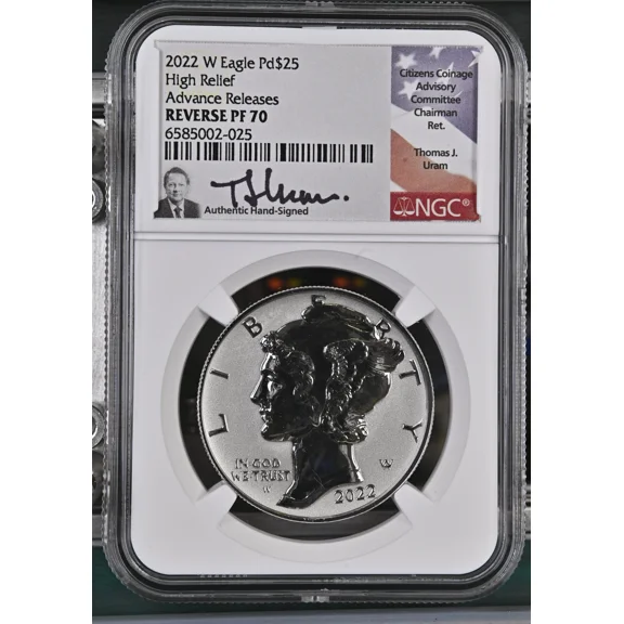 2022 W Bullion $25 Palladium Eagle NGC PF-70 High Relief Advance Releases Reverse Proof