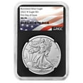 thumbnail image 1 of 2022-W Burnished $1 American Silver Eagle NGC MS70 FDI Flag Label Retro Core, 1 of 3