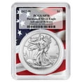 thumbnail image 1 of 2022-W Burnished $1 American Silver Eagle PCGS SP70 AR Flag Frame, 1 of 2