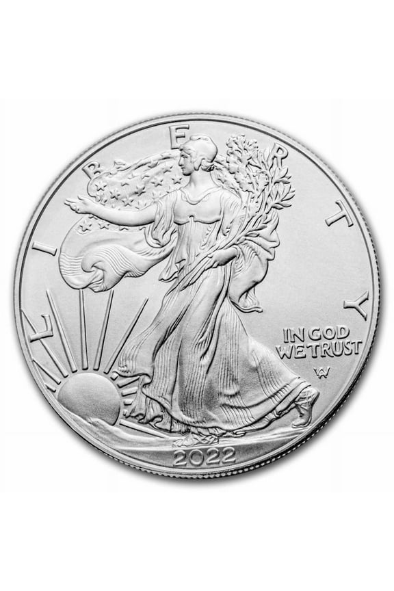 2022-W Burnished American Silver Eagle (w/Box & COA, Spotted)