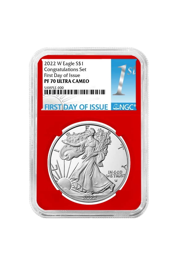 2022-W Proof $1 American Silver Eagle Congratulations Set NGC PF70UC FDI First Label Red Core