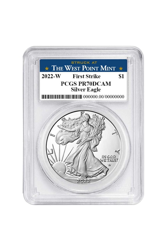 2022-W Proof $1 American Silver Eagle PCGS PR70DCAM FS West Point Label