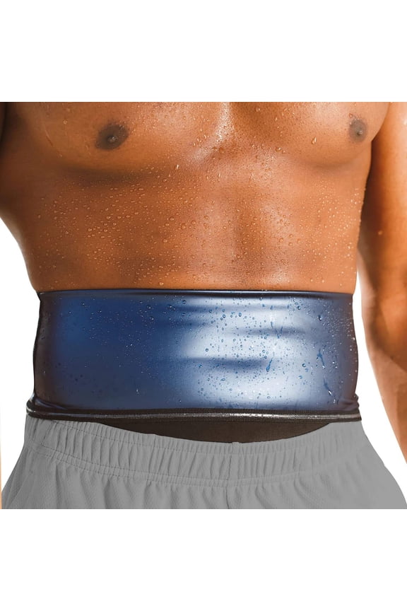 2022 Waist Trainer Sweat Slimmer Wrap for Men Sauna Belt Workout Slim Body Wrap for Stomach Blue