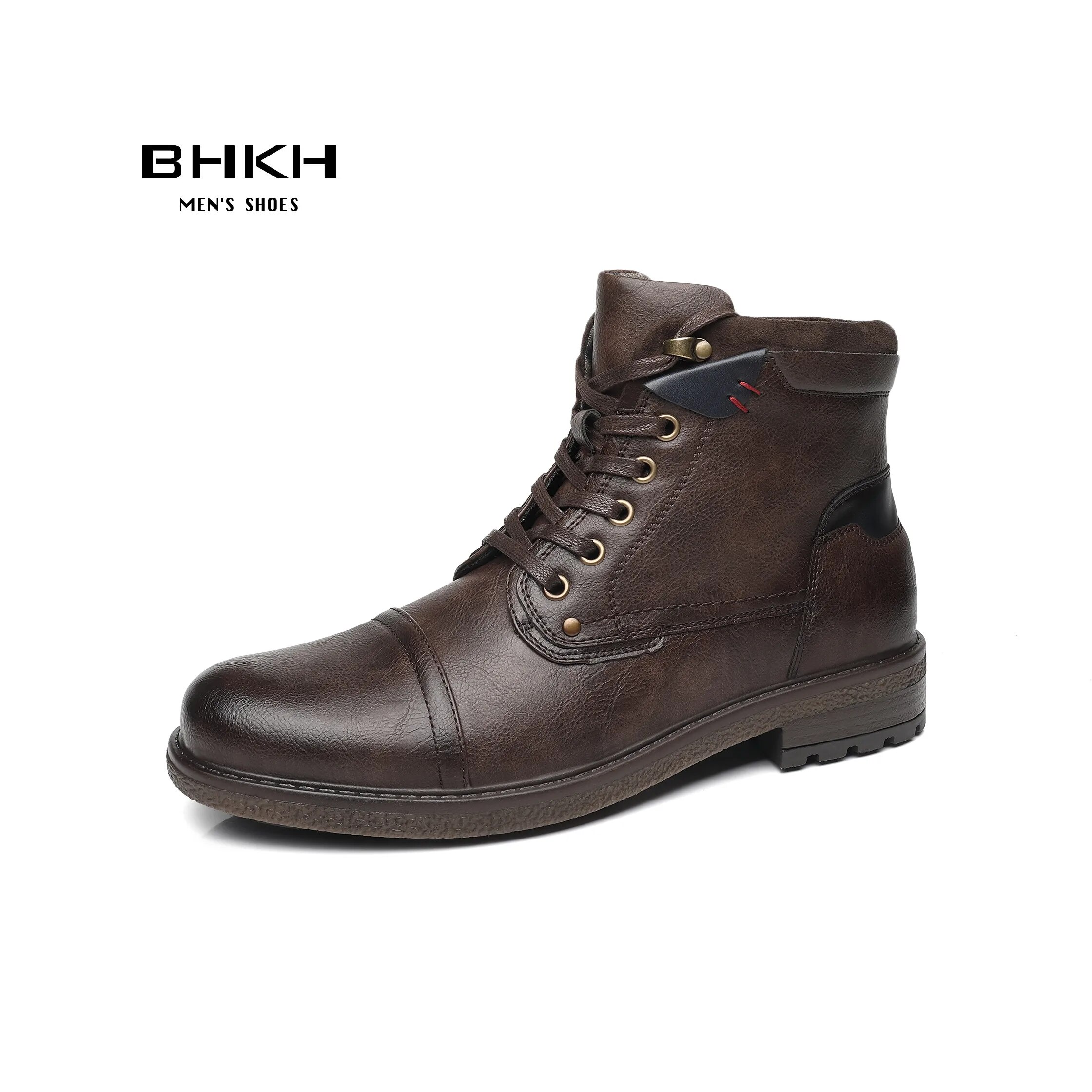 2022 Winter Men Boots Lightweight Lace-up Ankle Boots Comfy Office Work ...