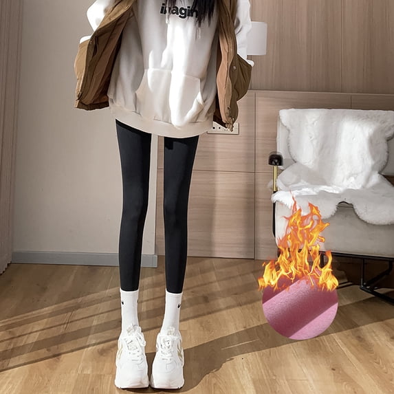 2022 Winter Slim Cotton Not Tight Stretch Skin Solid Color Black Ordinary Pants Leggings XL