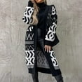 thumbnail image 1 of 2022 Women Rhombus Knit Pattern Elegant Loose Long Outerwear Maxi Y2k Sweater Coat Fall Winter Knitted Cardigan Warm Soft Jacket, 1 of 6